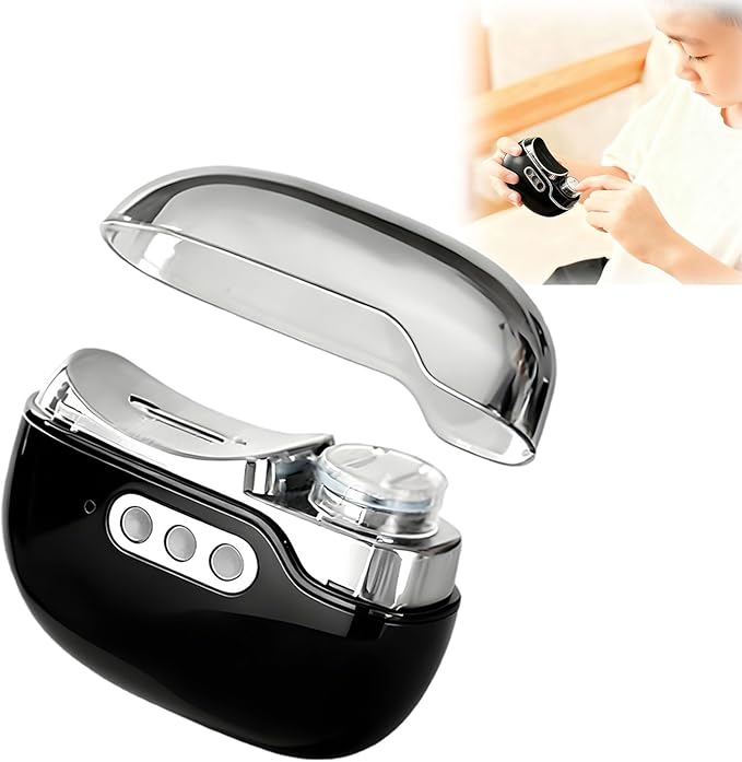 Multi Functional Electric Nail Clippers, 2026 Upgraded 3 in 1 Electric Polishing Automatic Nail Clippers for Toenails or Hand Fingernails, Portable Rechargeable Device for Adults Seniors Care (Black)