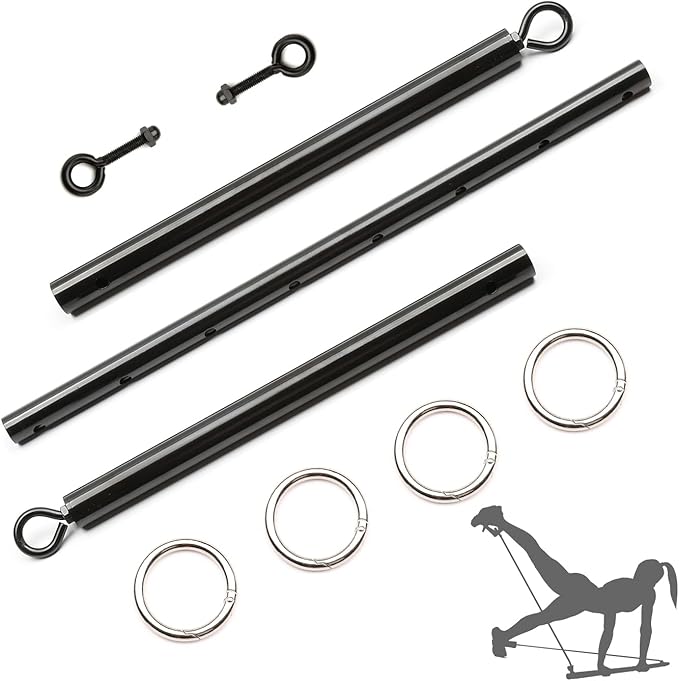 Black Portable Exercise Spreader Bar with 4pcs PU