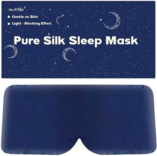 100% Mulberry Silk Sleep Mask for Women & Men Beauty Sleep, Adjustable Blindfold Silk Eye Mask for Sleeping Side Sleepers, Soft Pressure-Free Design for Home, Travel, Office, Napping, Christmas Gift
