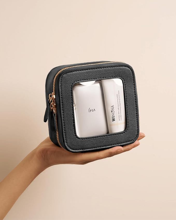 Oaque Clear Cosmetic Bag Set for Women Makeup Bag with Handle, 3 Pcs Travel Toiletry Bag Transparent Cosmetic Case Portable Make Up Organizer Bag for Essentials