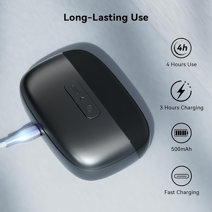 Electric Nail Clipper Fingernail Trimmer: 3-in-1 Automatic Nail Polisher with LED Light, Clip Storage, 2-Speed, Rechargeable Smart Nails Cutter Easy to Use for Seniors, Baby, Adult, Kids, Black