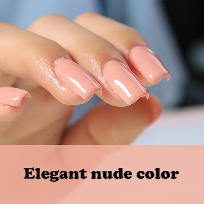 FZANEST Nude Rubber Nail Base Gel Polish, Builder Bottle Nail Strengthener Self-level Extension Fiber Gel, UV LED Base Coat
