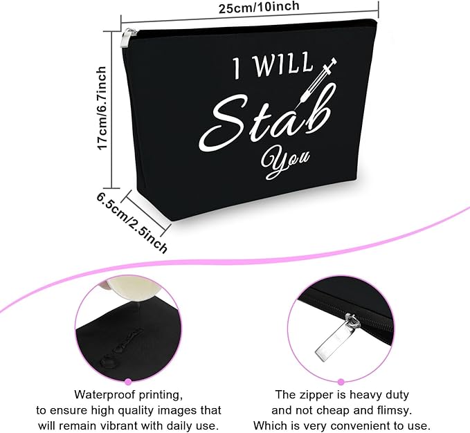 Sfodiary Nurse Appreciation Gift Makeup Bag Nurse Practitioner Gifts Birthday Graduation Presents for Nursing Student Cosmetic Bag Nursing School Christmas for Her Travel Cosmetic Pouch（Black）