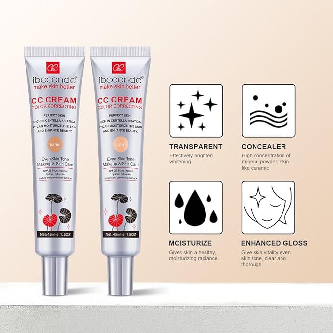 Color Correcting CC Cream with SPF 25, Coverage (Dark, 1PCS)