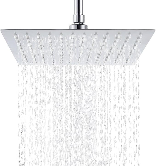 12 Inch Rain Shower Head, High Pressure Stainless Steel Bath Shower, Ultra Thin Rainfall Showerhead Waterfall Body Covering