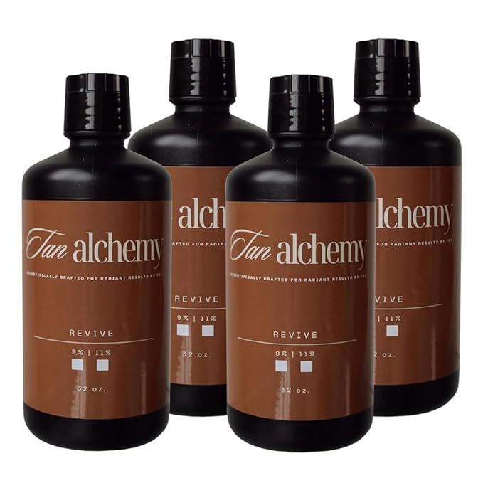 Tampa Bay Tan, Tan Alchemy, Revive Anti-Aging 9% Med DHA Sunless Airbrush Spray Tanning Solution Gallon (ships in 4 qts)