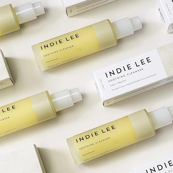 Indie Lee Soothing Facial Cleanser, Gentle, Moisturizing Face Wash + Makeup Remover for Sensitive Skin, Hydrate & Calm Redness with Rose Damascena & Chamomile Oil, Plump & Exfoliate with PHAs, 125ml