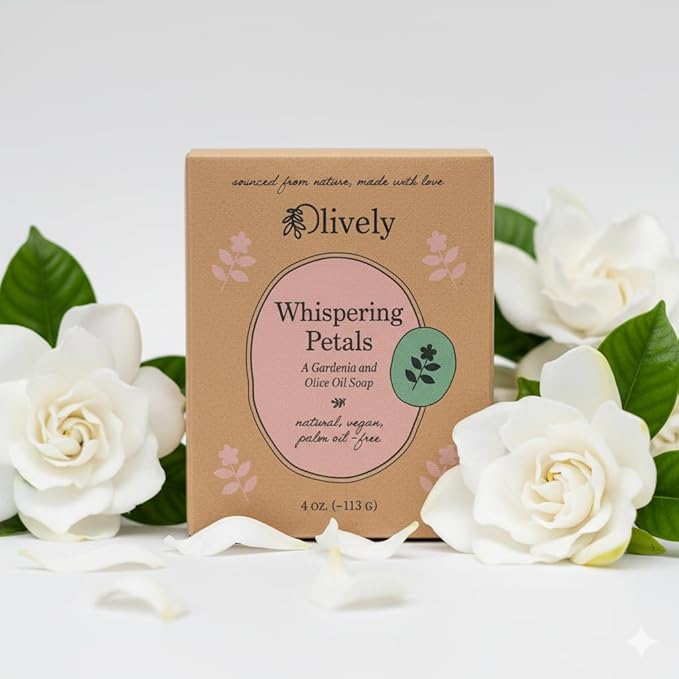 Olively Gardenia & Olive Oil soap - face and body - 100% Natural ingredients, chemical free