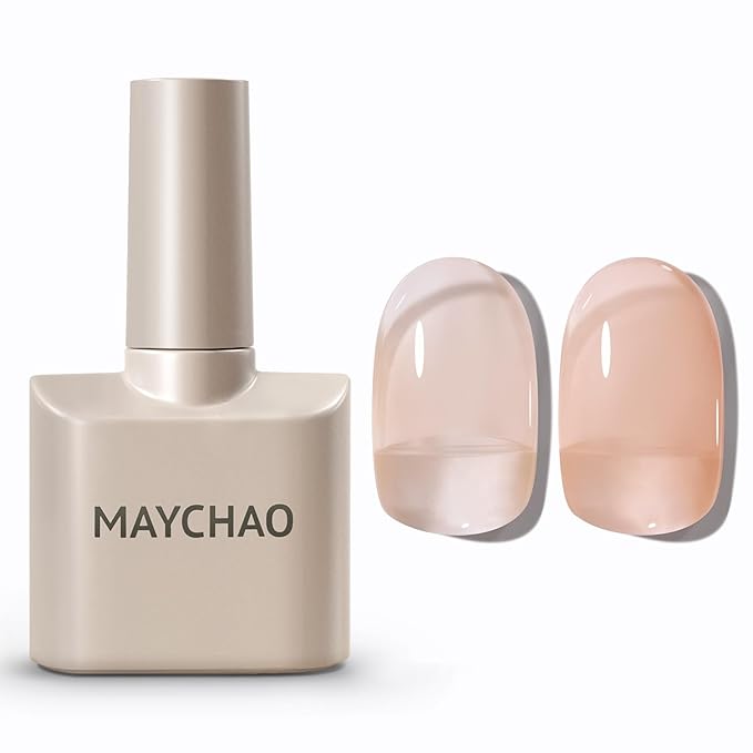 MAYCHAO 15ML Jelly Nude Gel Nail Polish 1Pc Jelly Cream Nude Gel Polish Soak Off UV LED Nail Polish Nail Art Starter Manicure Salon DIY at Home, 0.5 OZ