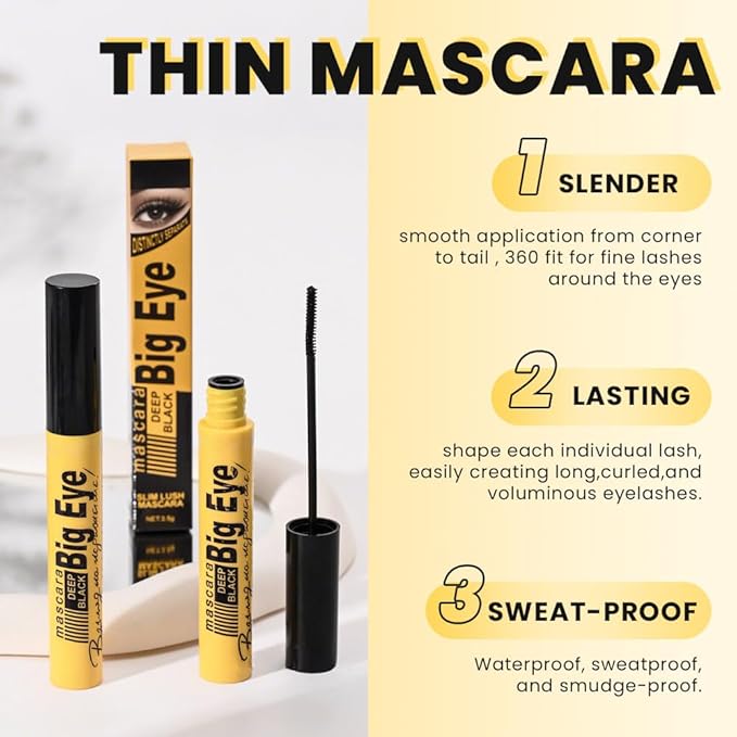 Black Mascara for Women, 5 Packs Bulk, Voluminous Original Volume Building, Lengthening, Defining, Curling, Multiplying, Buildable Formula, Cruelty Free,Waterproof