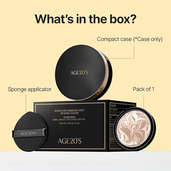 [Vegan] AGE20'S Signature Essence Pact | Pack of 1 | 31N TOFFEE | Korean Cushion Foundation | Cream Foundation, Dewy & Glow Finish, Natural Coverage, SPF 50+