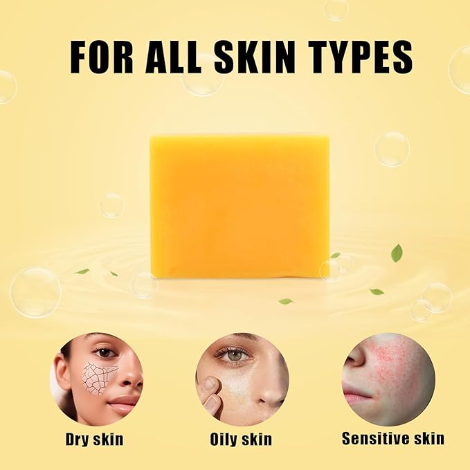 Umpeimvon 3 Pack Turmeric Soap Bar for Face & Body Cleanser, Organic Turmeric Soap, Smooth Skin and Moisturizing, All Natural Tumeric Soap, Handmade Turmeric Face Soap Ginger Soap, 3.53oz × 3