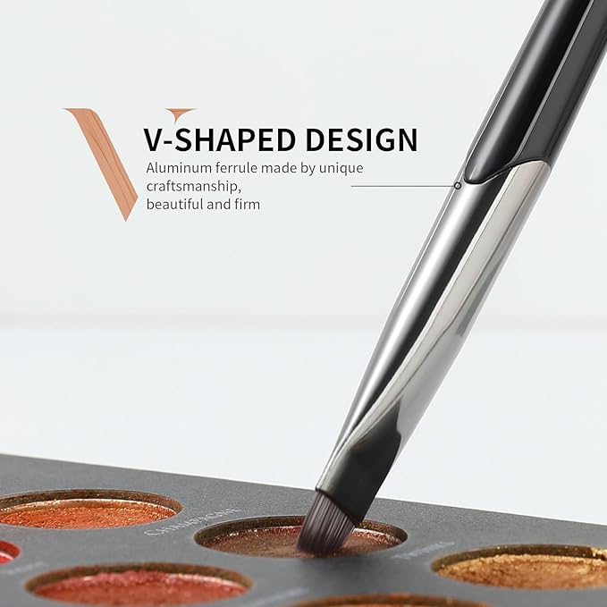 DUcare Angled Eyebrow Brush Precise Eye Brow for Shaping Definition, Ideal for Eyebrow, Eyeliner, Detail Work, Vegan