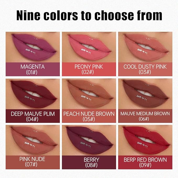 Nourishing High-Shine Lip Gloss Set,Hydrating & Moisturizing Lip Tint, Non-Sticky, Long-Lasting Glossy Lip Stain,Softens & Plumps Lips for Smooth,Gentle Formula for Dry Lips,02+09