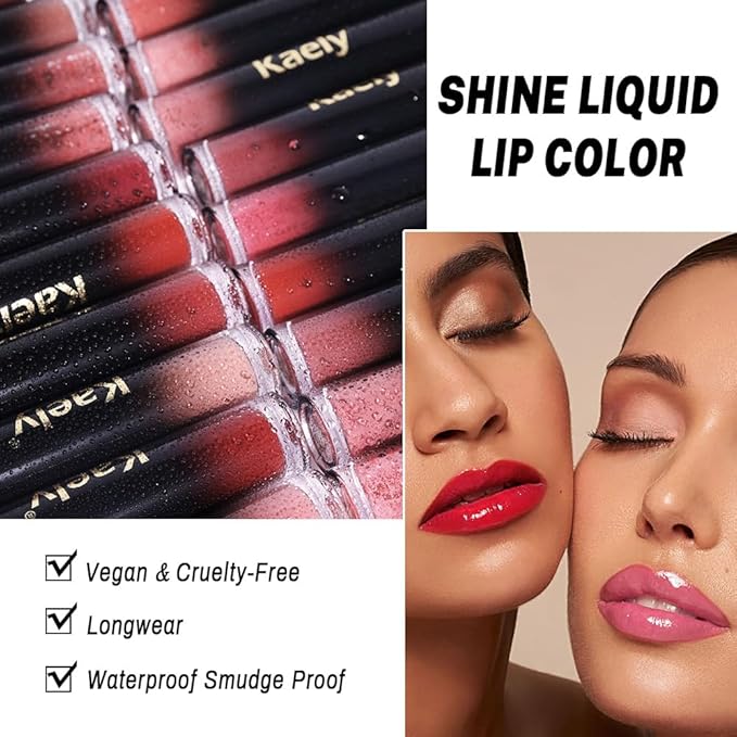 Kaely Longwear No-Budge Lipstick for Women, Highly Pigmented Liquid Lip Color Makeup, Non-Transfer Lip Gloss Stain Waterproof Smudge Proof 24 Hour, Instant Shine, Vegan & Cruelty-Free, 05 RED HOT