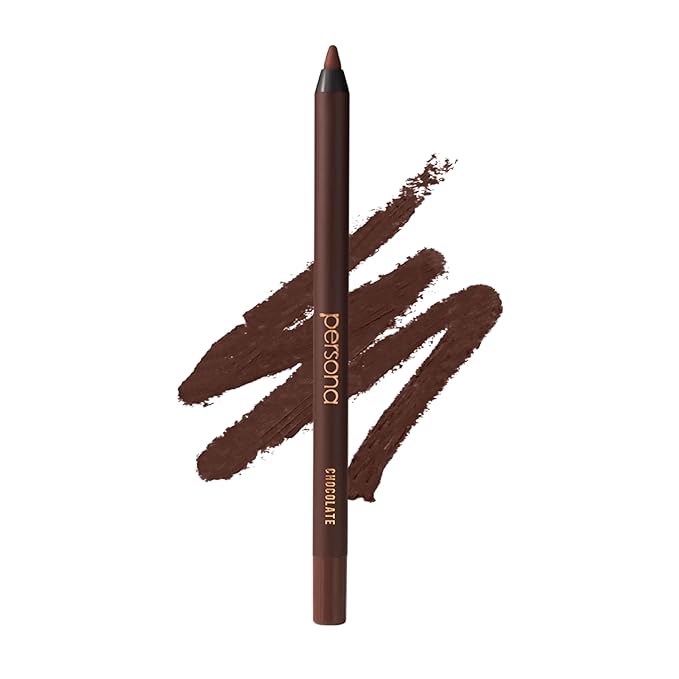 PERSONA 24HR Waterproof Eyeliner Pencil | Creamy, Smudgeable Pencil for Lash Line & Waterline | All-Day to All-Night Wear | Vegan, Cruelty-Free, Paraben-Free | Made in USA, Chocolate