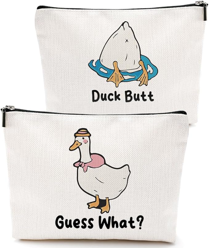 VICBOU Funny Duck Makeup Bag Duck Gifts Duck Supplies Accessories Cute Duck Cosmetic Bag for Women Girls Daughter Animal Duck Lovers Sister Best Friends Graduation Mothers Day Birthday Gifts