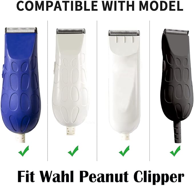 2 Pack Professional Peanut Clipper/Trimmer Snap On Replacement Blades #2068-300 - Compatible with Wahl Peanut Hair Clipper/Trimmer, Black (Black 2 Pcs)