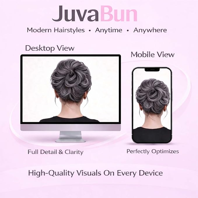 Juvabun Messy Bun 2.0 Salt and Pepper Messy Bun Hair Extension Natural Look Hair Bun Scrunchie for Women Hairstyles