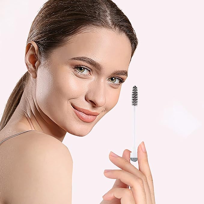 Dming 50 Pieces Disposable Mascara Brushes Eyelash Brush Lash Wand Diamond Mascara Wands with Tube Makeup Tool Lash Spoolies Sanitary Brushes Lash Extension Supplies (tube sky black 50)