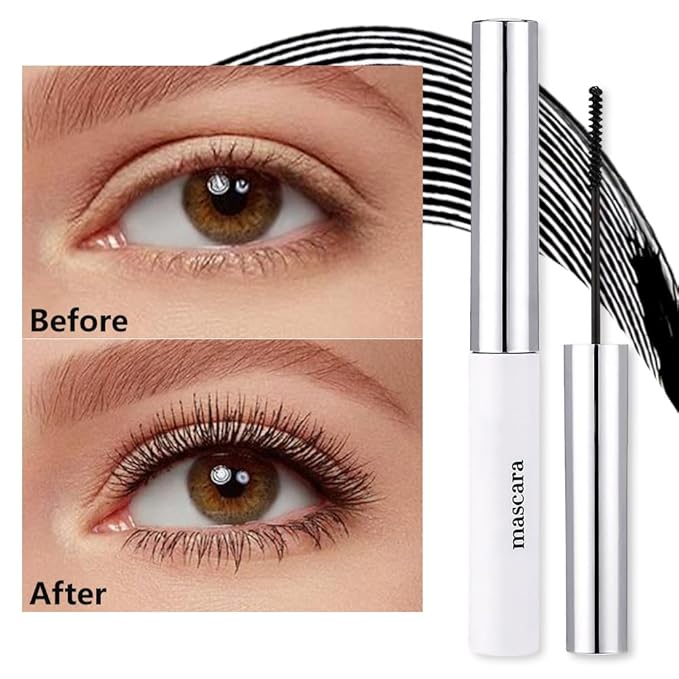 Colored Mascara for Eyelashes, Voluminous Colorful Mascara, Pink Purple Blue Green Red White Black Brown Lash Pack - Lengthening, Defining, Curling, Multiplying Formula (12#-Black)
