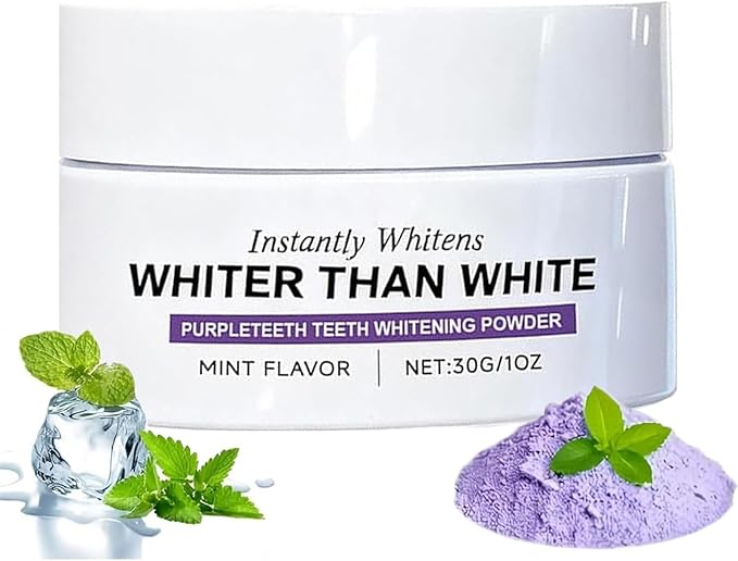 Teeth Whitening Powder, Niacinamide-containing Purple Enamel Repair and Whitening Powder, Freshens Breath, Gently Cares for Sensitive Teeth