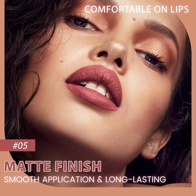 evpct 1Pcs Mauve Red Matte Long Lasting Lip Liner Pencils Makeup for Shaping & Sculpting Lips, No Transfer Long Wear Waterproof Pigmented Lip Liner lipliners Crayon Lipstick Pencil Sharpener 05