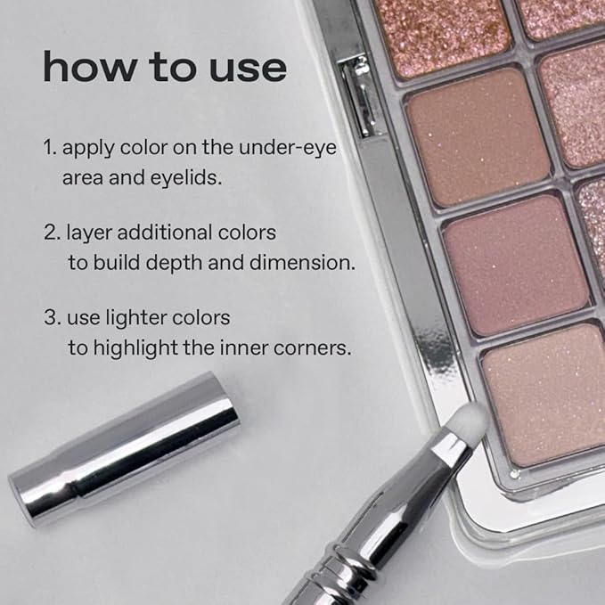 glow anime eyeshadow palette #fullmoon | 12‑color high‑pigment multi‑finish palette | wearable timeless sparkly essentials | blendable matte, shimmer, metallic | smooth long‑wear formula | 0.33 oz