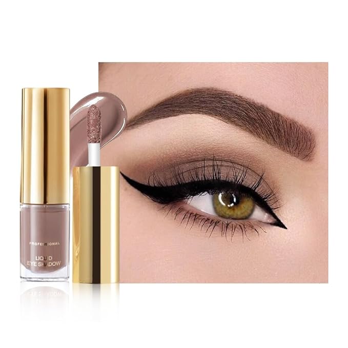 Apricot Matte Liquid Metallic Eyeshadow, Longwear Eye Shadow Makeup For Older Women, Buildable Highly Matte Eye Shadow Cream in Finishes, Vegan & Cruelty-Free, (05#Apricot)