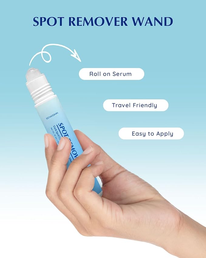 Dark Spot Remover for Face: EnaSkin Dark Spot Remover Rollerball - Travel Size Brightening Serum for Face & Body - Sun Spot Age Spots Freckles Melasma Brown Spot Remover for Women and Men (0.5 Fl Oz)