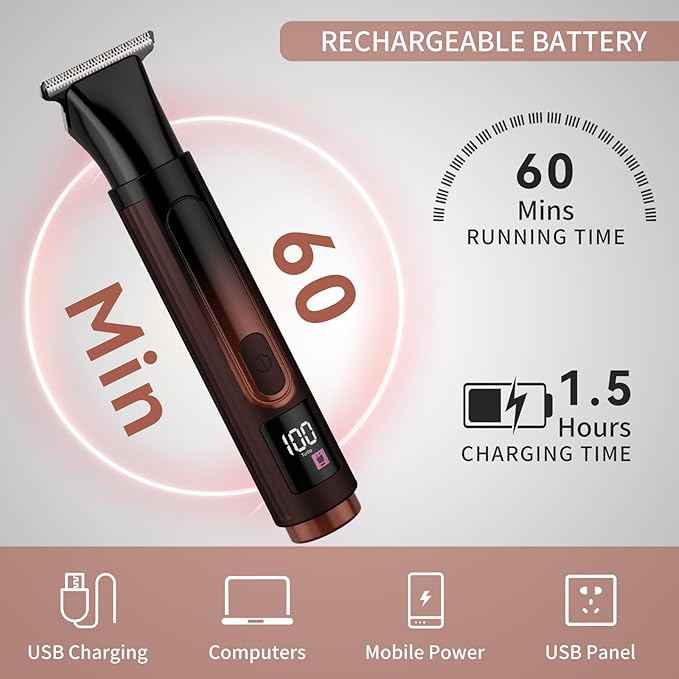 Back Shavers for Men Long Handle, Waterproof Back Shaver with 4 Shock Absorber Flex Heads, Rechargeable Electric Back Razor and Hair Trimmer, Extendable Electric Shaver for Body Grooming, Portable