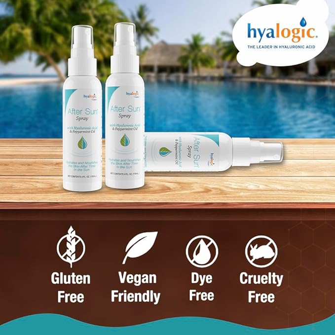 Hyalogic - After Sun Spray - Soothing Hyaluronic Acid and Peppermint Oil - 4oz