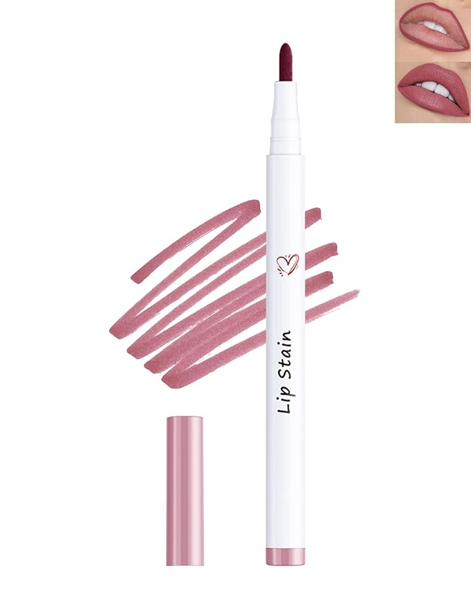 Lip Stain Marker Pen, Rose Red Lip Liner Longlasting