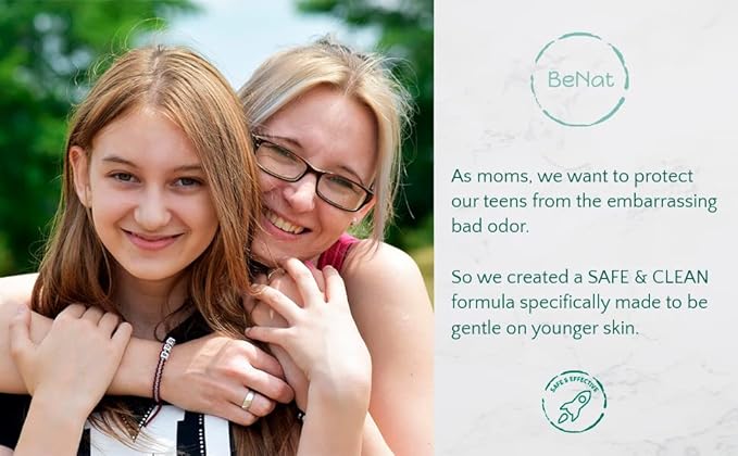 2-Pack All Natural Deodorant For Teen Girls 100% Natural Aluminum-Free Carcinogen Free Kids Deodorant For Girls Clinically Proven To Be Safe For Children and Teenagers