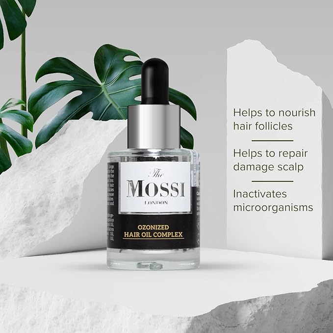 The Mossi London Ozonized Scalp Oil, Hair growth Complex, Hair oil for Dry Scalp, Hair Growth oil For Man, Woman, Scalp Treatment, All Hair Types (1.01 fl Oz. - 30 ml)