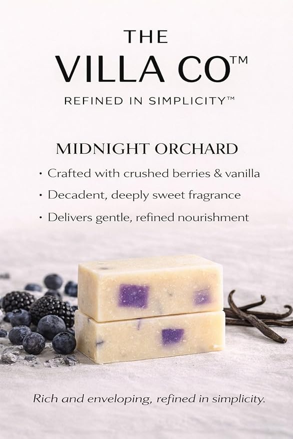 The Villa Co - Midnight Orchard | 4.5oz Body Bar for Women & Men | Artisan Made in USA | Natural Ingredients