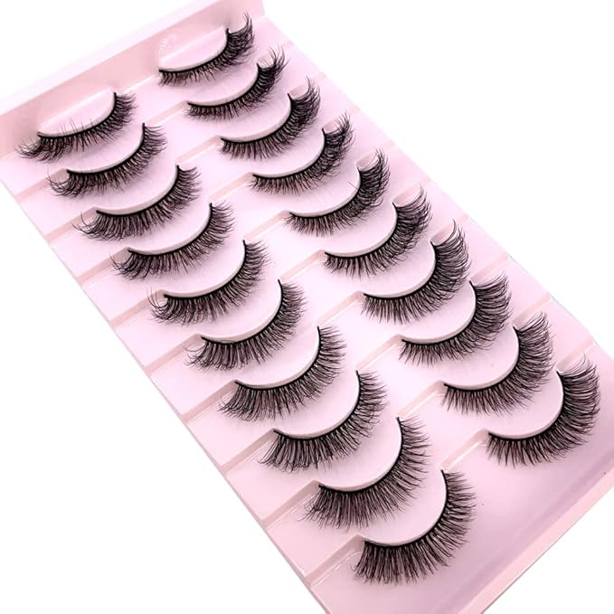 HBZGTLAD Soft Mink Eyelashes 3D Curl Winged End Eye Elongated Fake Lashes Thick Handmade Natural False Eyelash Messy Cross Lash Wholesale (FT-03)