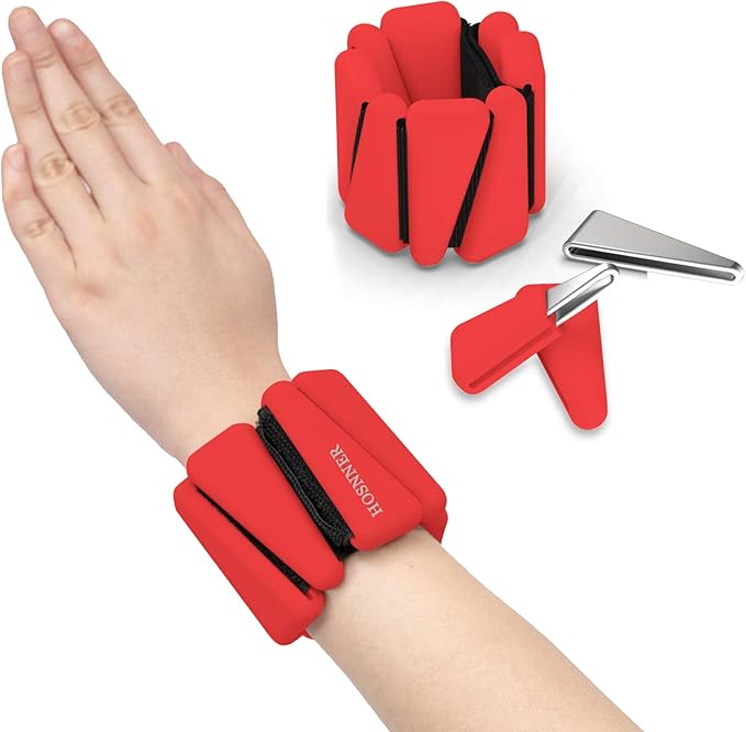 Adjustable Women Wrist Weights - Silicone Bracelet Button 1 LB 2 Per