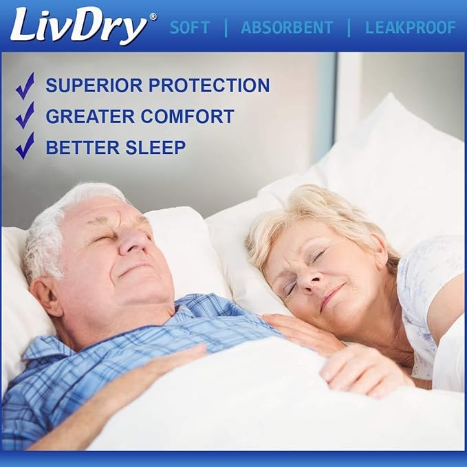 LivDry 3XL Overnight Adult Diapers for Women and Men, XXXL Incontinence Underwear, 72”-92" Waist, Disposable Pull-On Briefs, XXX-Large, 40 Count