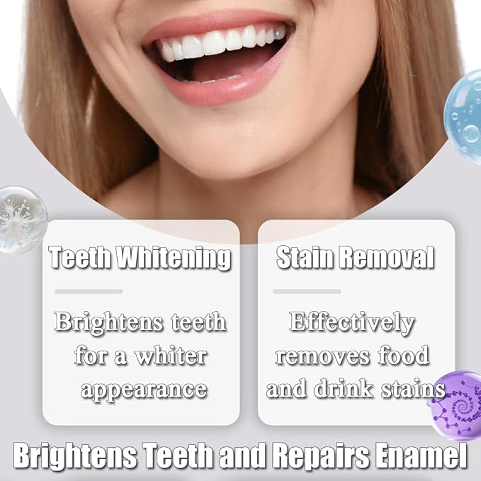Teeth Whitening Powder, Niacinamide-containing Purple Enamel Repair and Whitening Powder, Freshens Breath, Gently Cares for Sensitive Teeth