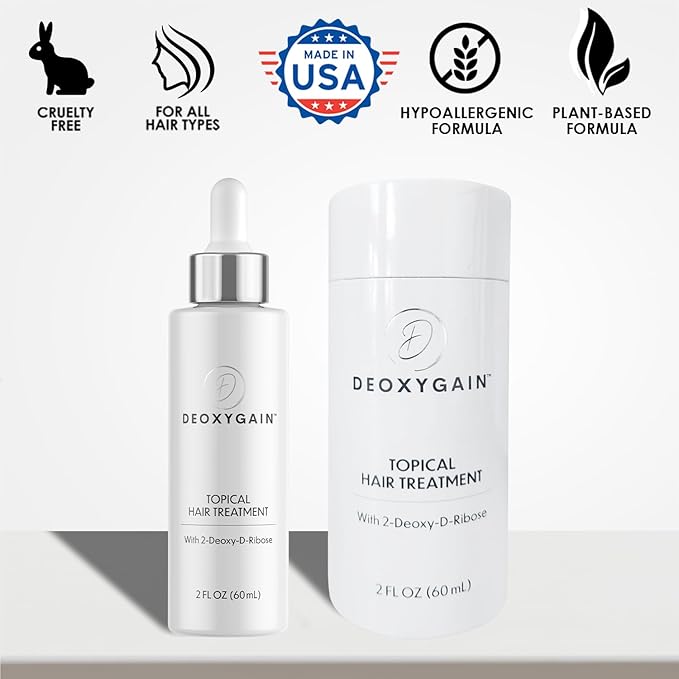 Topical Hair Serum by Deoxygain – Advanced Hair Growth Formula with 2DDR to Stimulate Follicles, Block DHT & Support Hair Regrowth – 2oz Bottle