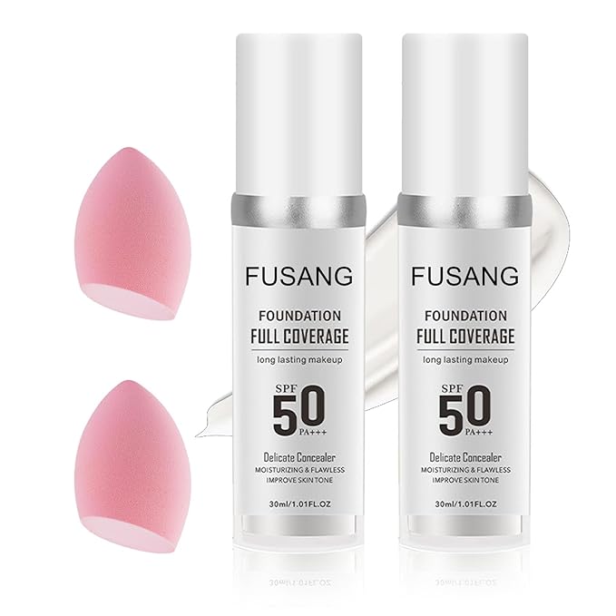 2PCS Color Changing Foundation,Full Coverage Foundation Long Lasting Base A 30ml