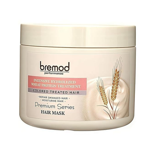 Bremod Performance Wheat Protein Hair Mask Intensive Repair Treatment for Color-Treated，Damaged Hair Strengthens, Boosts Elasticity, Adds Volume, Locks in Moisture 16.9 Fl Oz