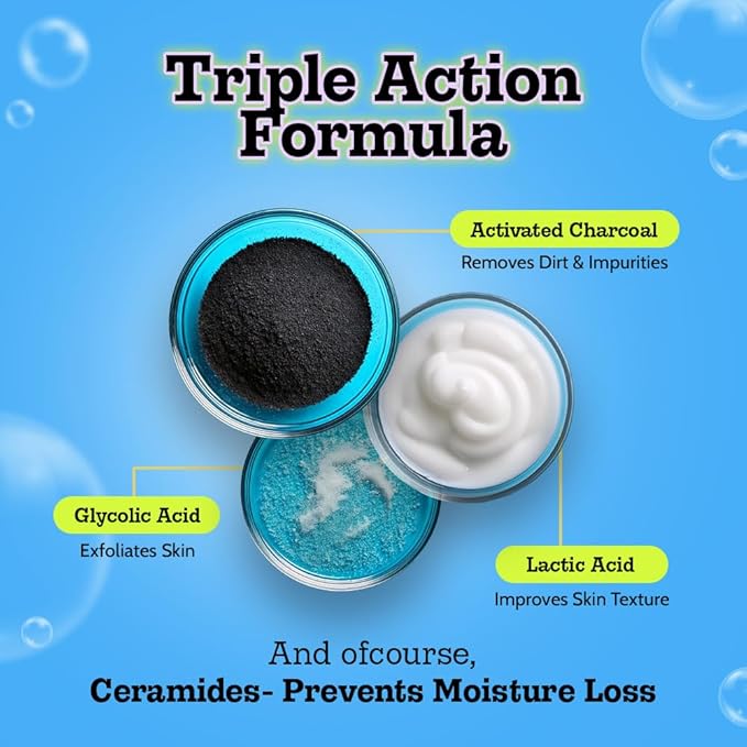 Chemist at Play Deep Cleansing Body Wash| Activated Charcoal Removes Dirt | Lactic Acid for Skin Texture| Glycolic Acid for Exfoliation| 7.9 Fl oz