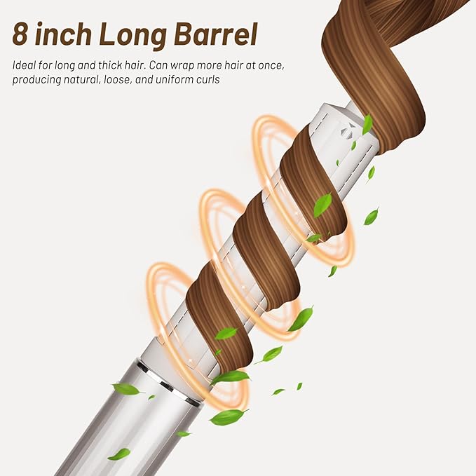 1.6in Long Hair Curling Barrel Attachment Compatible with Shark FlexStyle, Self-Curling Accessories for Shark Flex Style HD400 Series With Both Curl Directions for Loose Curls Waves