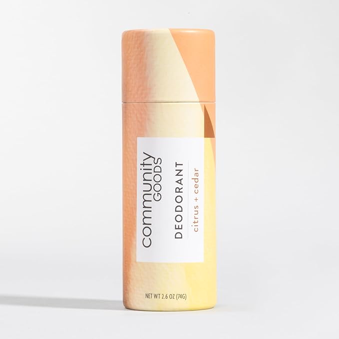 Natural Deodorant (Community Goods Deodorant, 72 Hour Odor Control | For Men and Women | Aluminum-Free, Paraben-Free, Phthalate-Free, Plastic-Free | Baking Soda, Tapioca, Vitamin E | Citrus + Cedar)