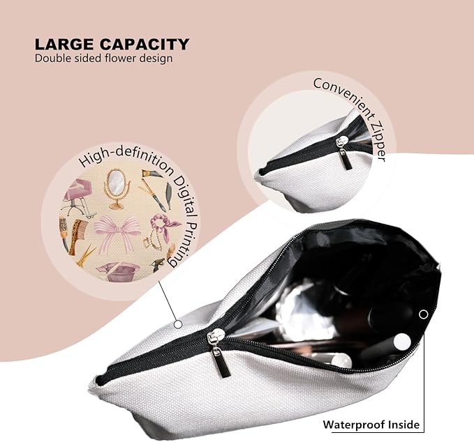 EKGJW Hairstylist Gifts Women Makeup Bag, Cute Cosmetic Pouch for Hairdressers & Cosmetology Students, Hair Salon Travel Organizer Bag for Teen Girls, Aesthetic Stylist Accessories, 7.5 x 10 in