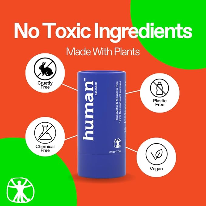 Aluminum Free Deodorant Natural Plant Based Baking Soda Free for Sensitive Skin Long Lasting Vegan Plastic Free Eco Friendly USA Made