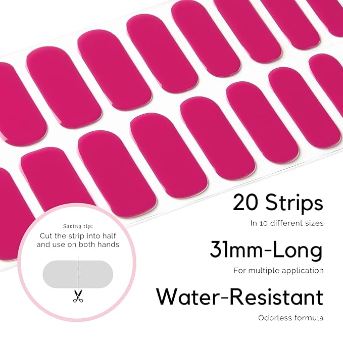 NAILOG Semi Cured Gel Nail Strips (20 Extra Long Stickers/Wraps) | Buy 2 Get 1 UV Lamp| Glossy & Long Lasting Soft Gel Finishing, Flair