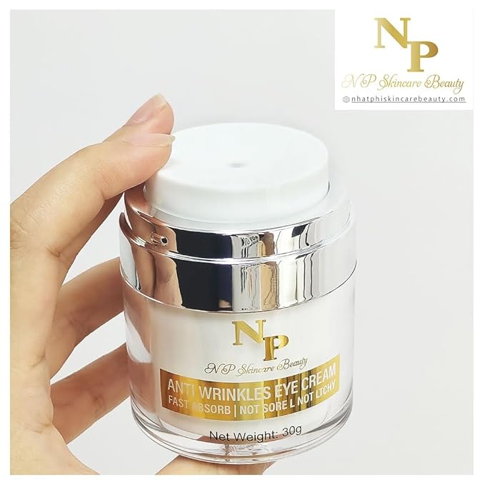 NP Skincare Beauty Anti-Wrinkles Eye Cream - Fast Absorbing, Natural Ingredients for Dark Circles, Puffy Eyes, and Wrinkle Reduction, 30 grams